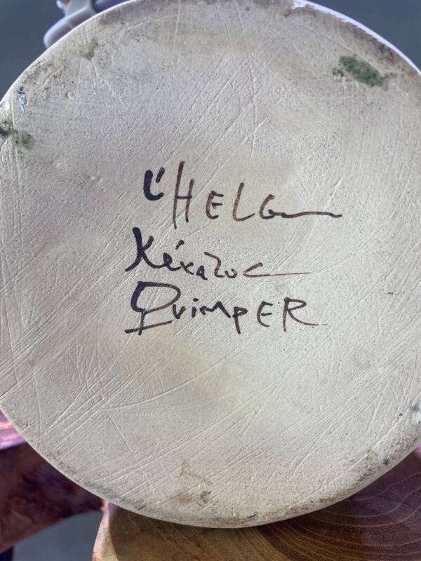 Bougeoir en céramique Quimper signé Keraluc