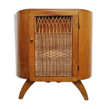 Wooden and rattan buffet