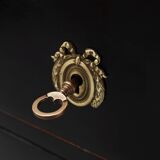 20th Century Louis XV-Style Black Lacquered Chest of Drawers with brass Mou