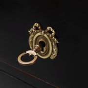 20th Century Louis XV-Style Black Lacquered Chest of Drawers with brass Mou