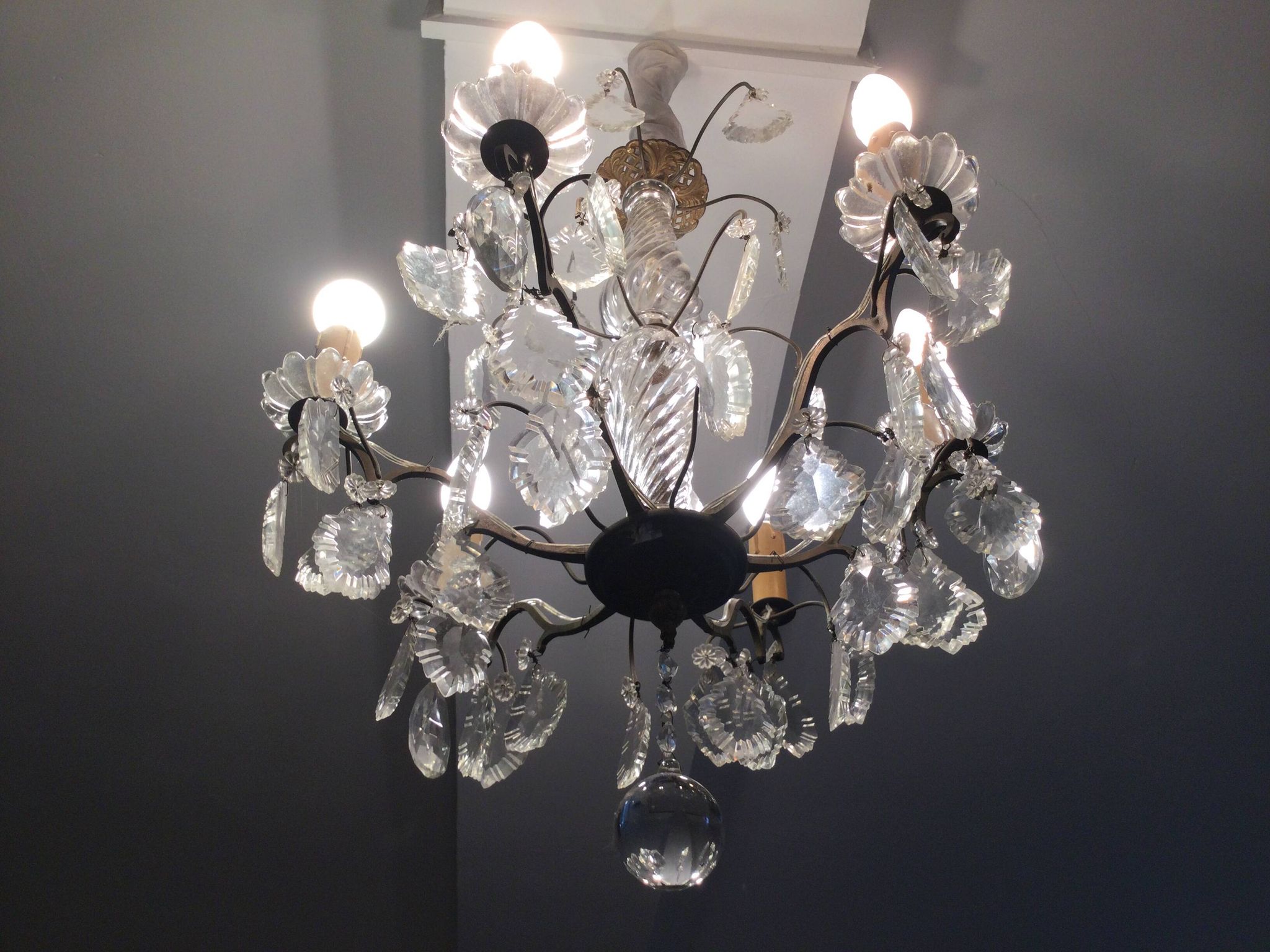 Antique chandelier with tassels
