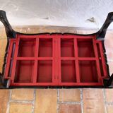 Ancienne table basse rectangulaire asiatique escamotable
