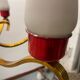 Vintage Opaline Glass Brass Chandelier 1950’s