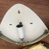 Paire d’appliques vintage en verre dépoli et laiton