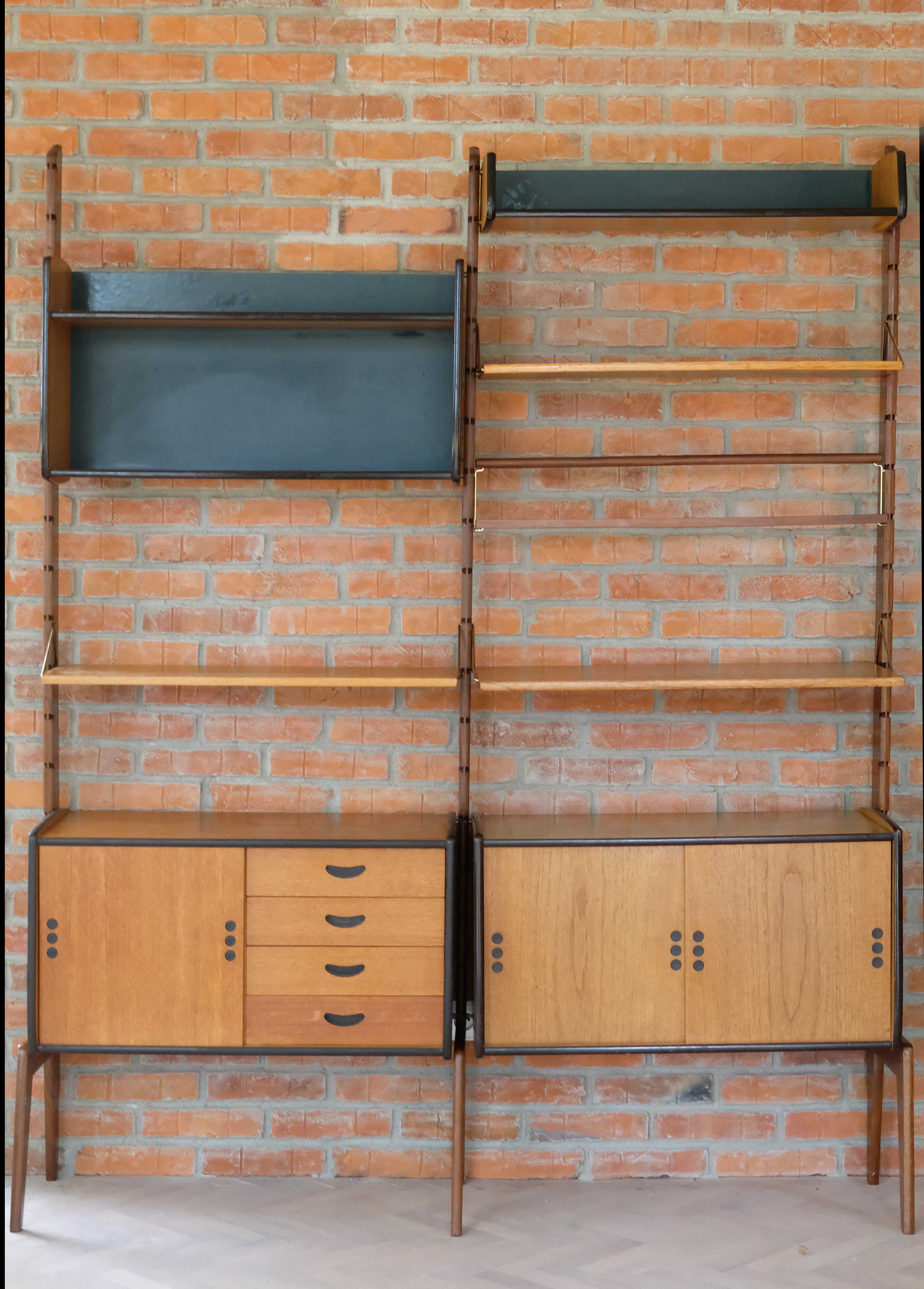 Wall Unit by John Texmon and Einar Blindheim, System Ergo, 2 Modules, Norway 1960's