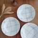 Lot de 3 assiettes creuses Salins, motif carreaux