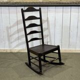 Chaise de nourrice anglaise XIXème en chêne et frêne