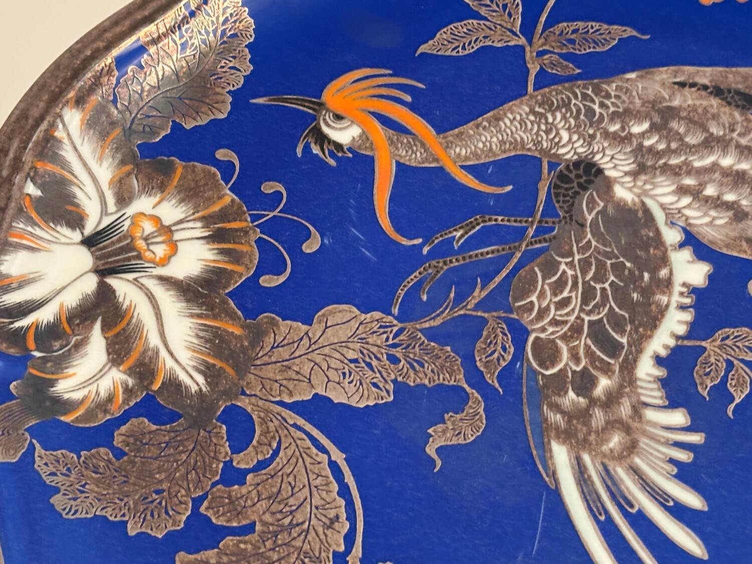 Cobalt background dragon plate Rosenthal Chippendale signed