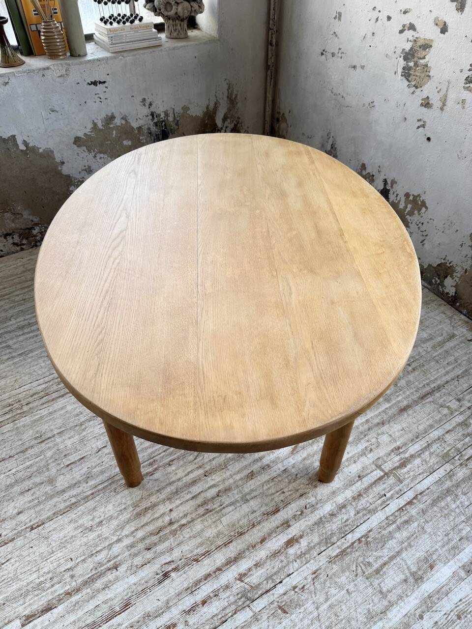 Oval farmhouse table oak 1960