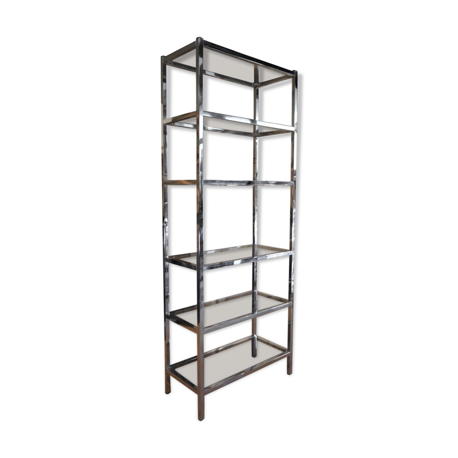 1970 chrome metal design shelf