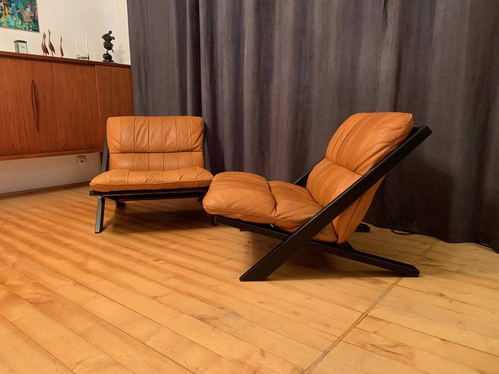 Set of armchairs by Ueli Berger, de Sede, Switzerland, 1970s