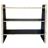 Italian Art Deco Bookcase in Parchment and Black Lacquer