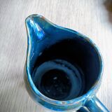 Flamed stoneware pitcher signed Denbac