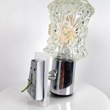 Pair of vintage 70s glass wall lamps by Targetti Sankey