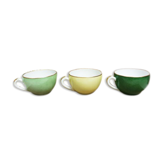 Set of 3 small coffee cups pastelles