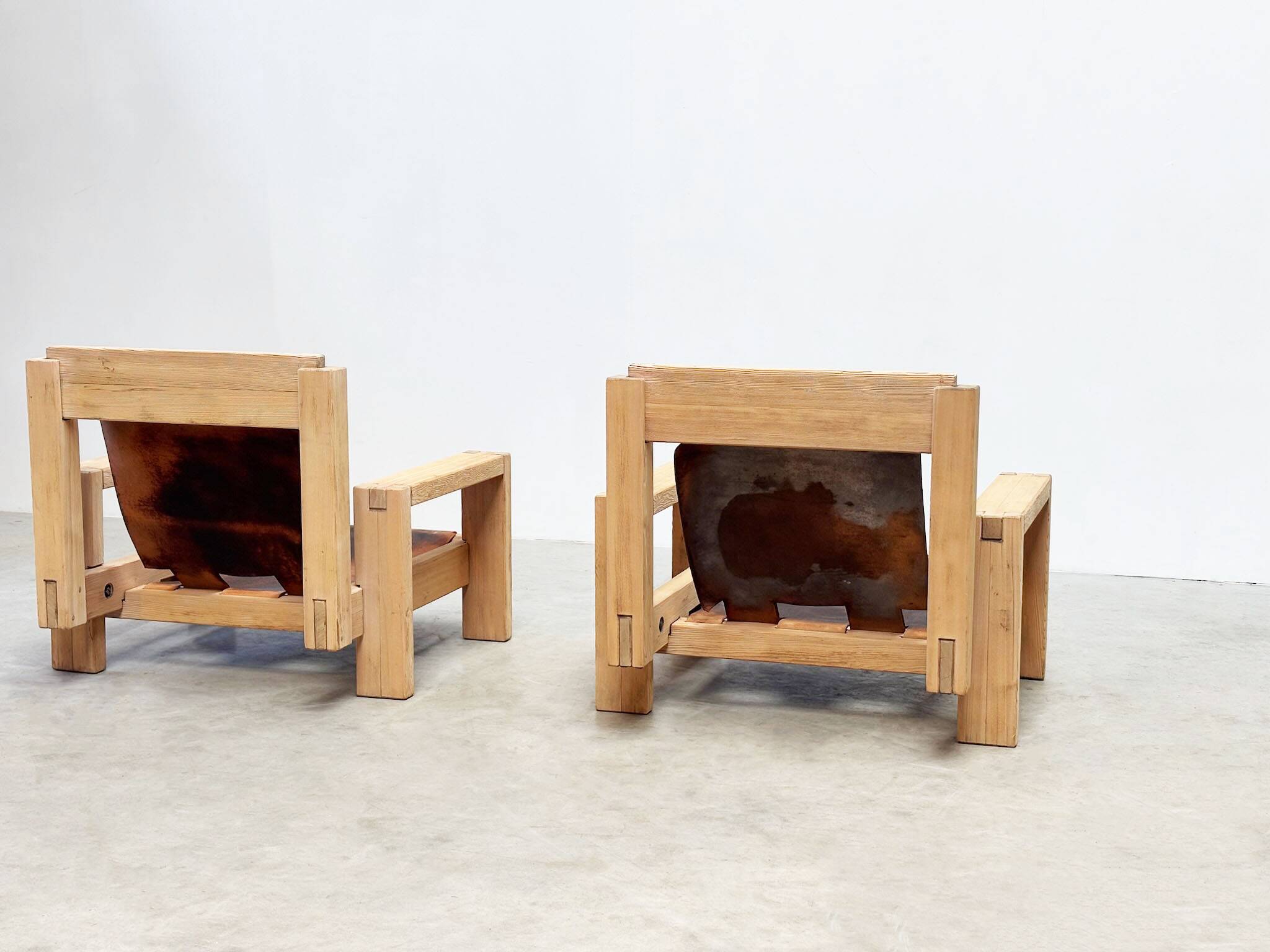 Set of two brutalist lounge chairs