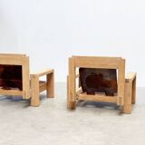 Set of two brutalist lounge chairs