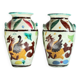 Vases vintage italy motif dragon