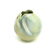Vase en faïence glacé bleu irisé irisé fait main postmoderne, Italie