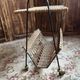 Rattan magazine rack, vintage from the 1960s.