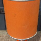 Designer lamp from the 70s in chrome metal and orange lacquered wood