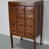 Antique Dutch Oak Apothecary Cabinet or Filing Cabinet, 1930s