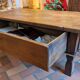 Solid oak coffee table in the style of a maie.
