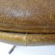 Brown leather swivel footrest with metal base - De Sede, Switzerland.