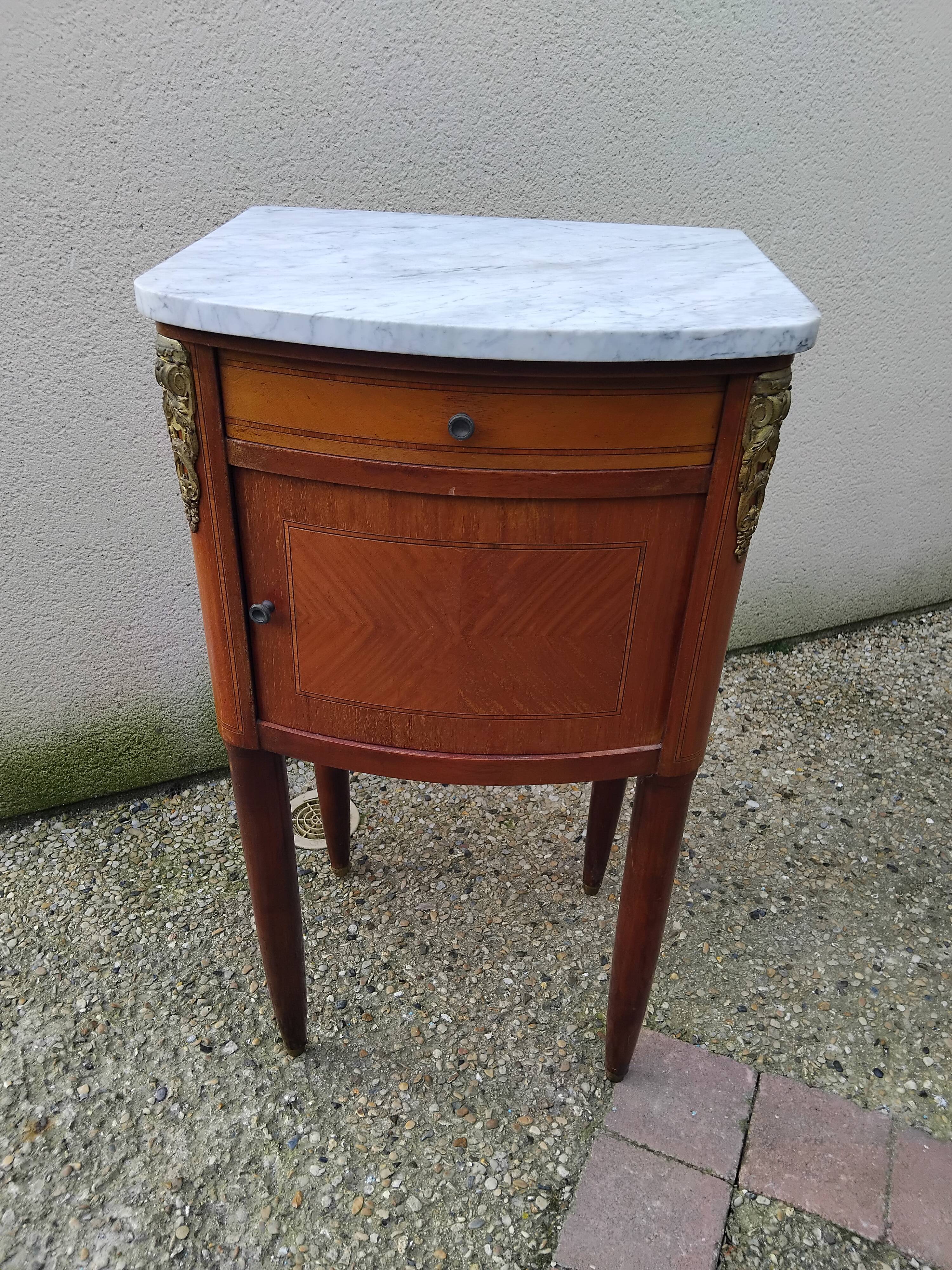 Antique vintage Louis XVI bedside table