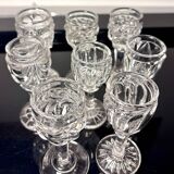 Cabaret set Baccarat 8 glasses and silver plated tray