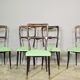 Set of 4 beech wood chairs from the 1950s