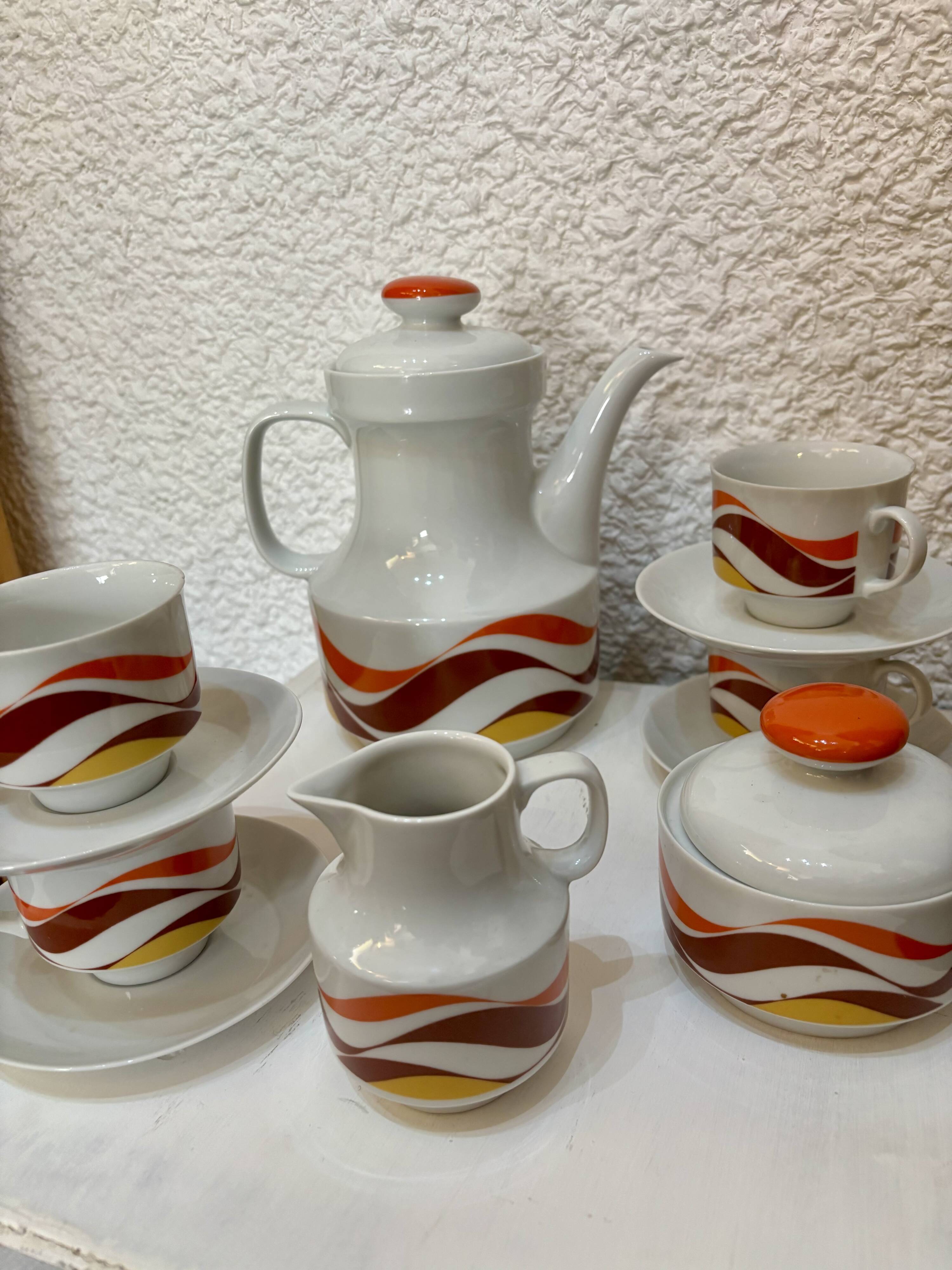Vintage orange coffee set 1970 Winterling