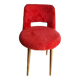 Vintage fur-lined orange-red chair