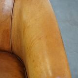 Sheepskin Leather Club Chair with a Warm Color