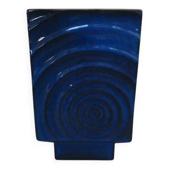 Vase Steuler de Cari Zalloni • 20 cm • Bleu émaillé • Spirale/Tourbillon