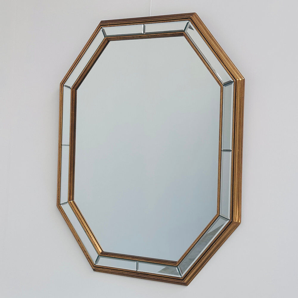 Deknudt mirrored console table and matching octagonal mirror, Belgium, 1980s
