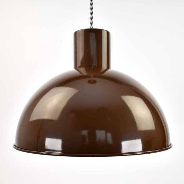 Midi Bunker Fog & Mørup Pendant Light Mid Century Modern Jo Hammerborg | Chocolate Brown Ceiling Light Vintage 70s Retro Danish Scandinavian