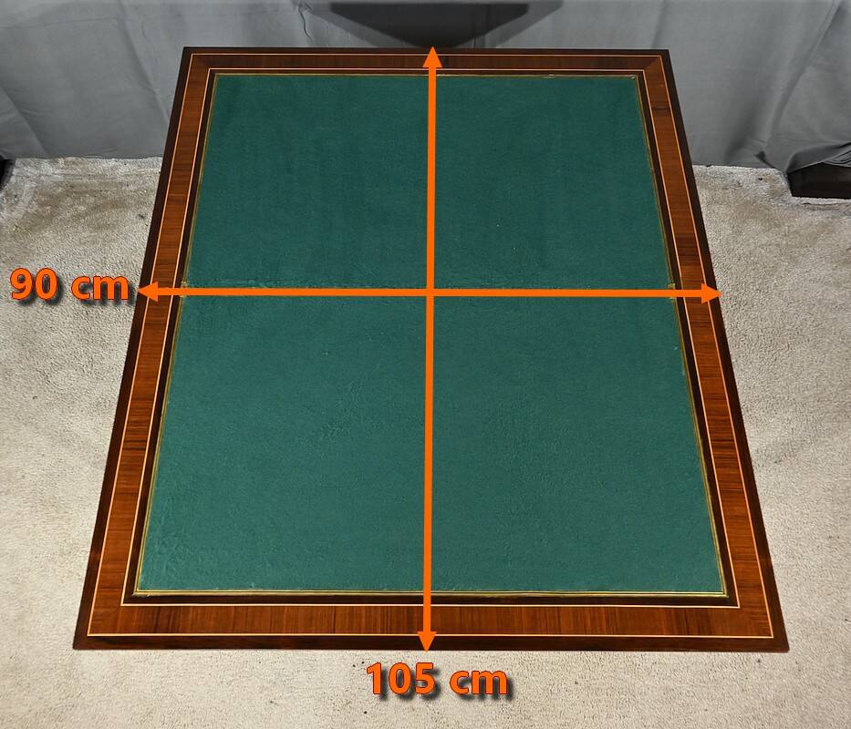 Marquetry system table, louis xvi style – 2nd half of the 19th century