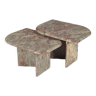 Set of marble stone nesting tables