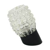 Oblique ceiling lamp in molded glass