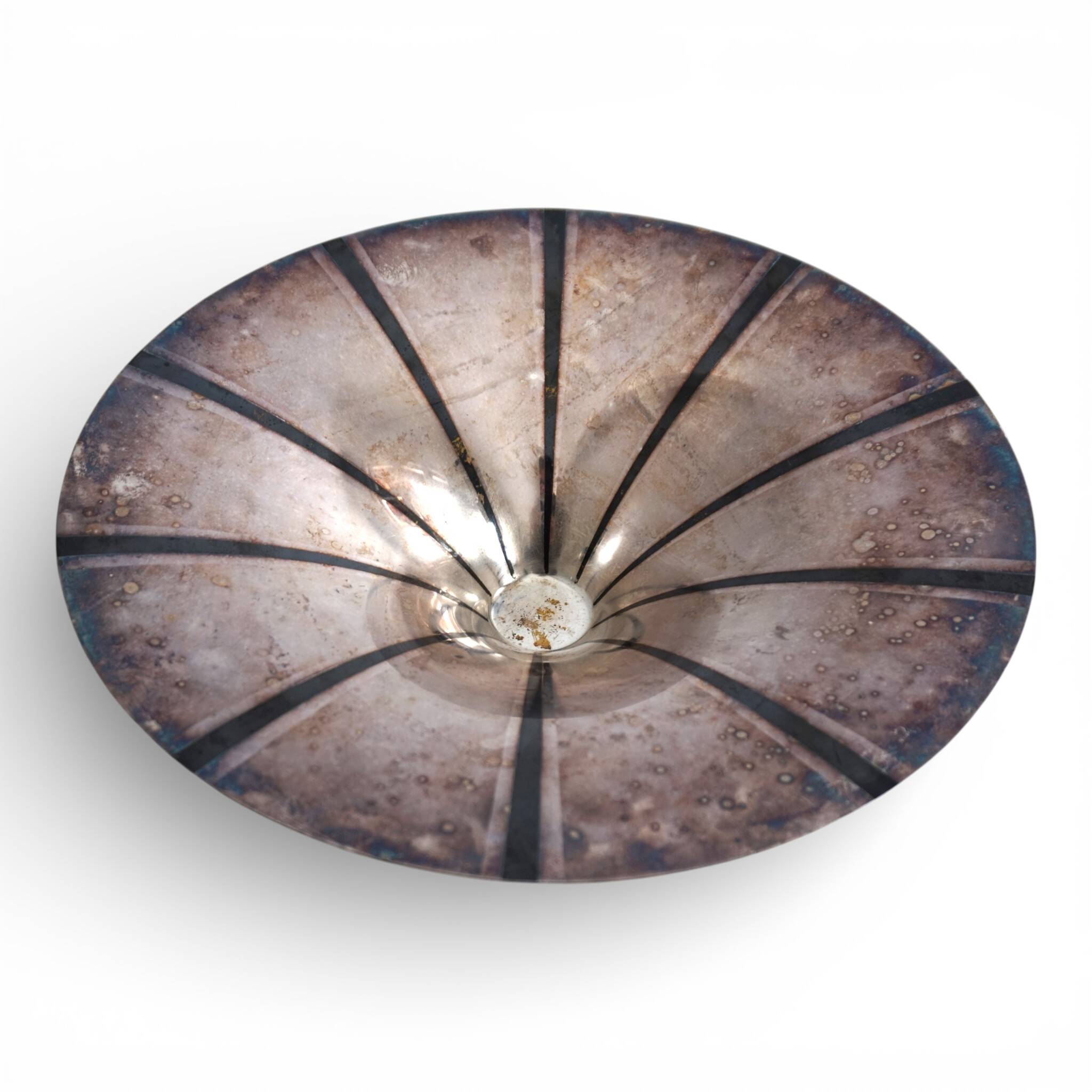 WMF Ikora sculptural Bauhaus bowl, silver-plated brass, by Paul Haustein, 1