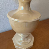 Beige glazed ceramic lamp from the 80s