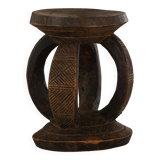 African Dogon stool from the mid-20th century, hand-carved in wood, Wabi-Sabi style.