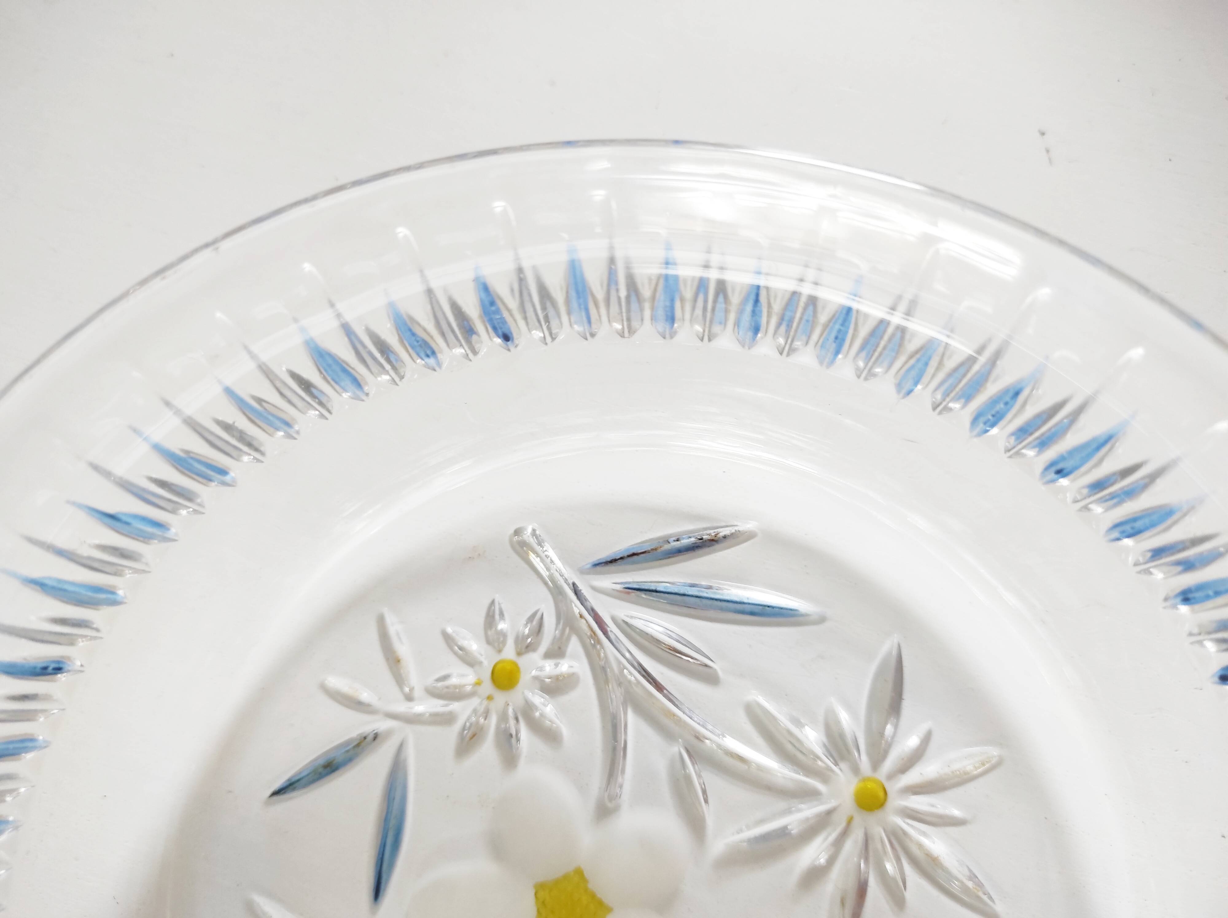 Walther glass butterfly and flower glass bowl