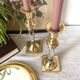 Pair of brass and lucite candlesticks, 1970s