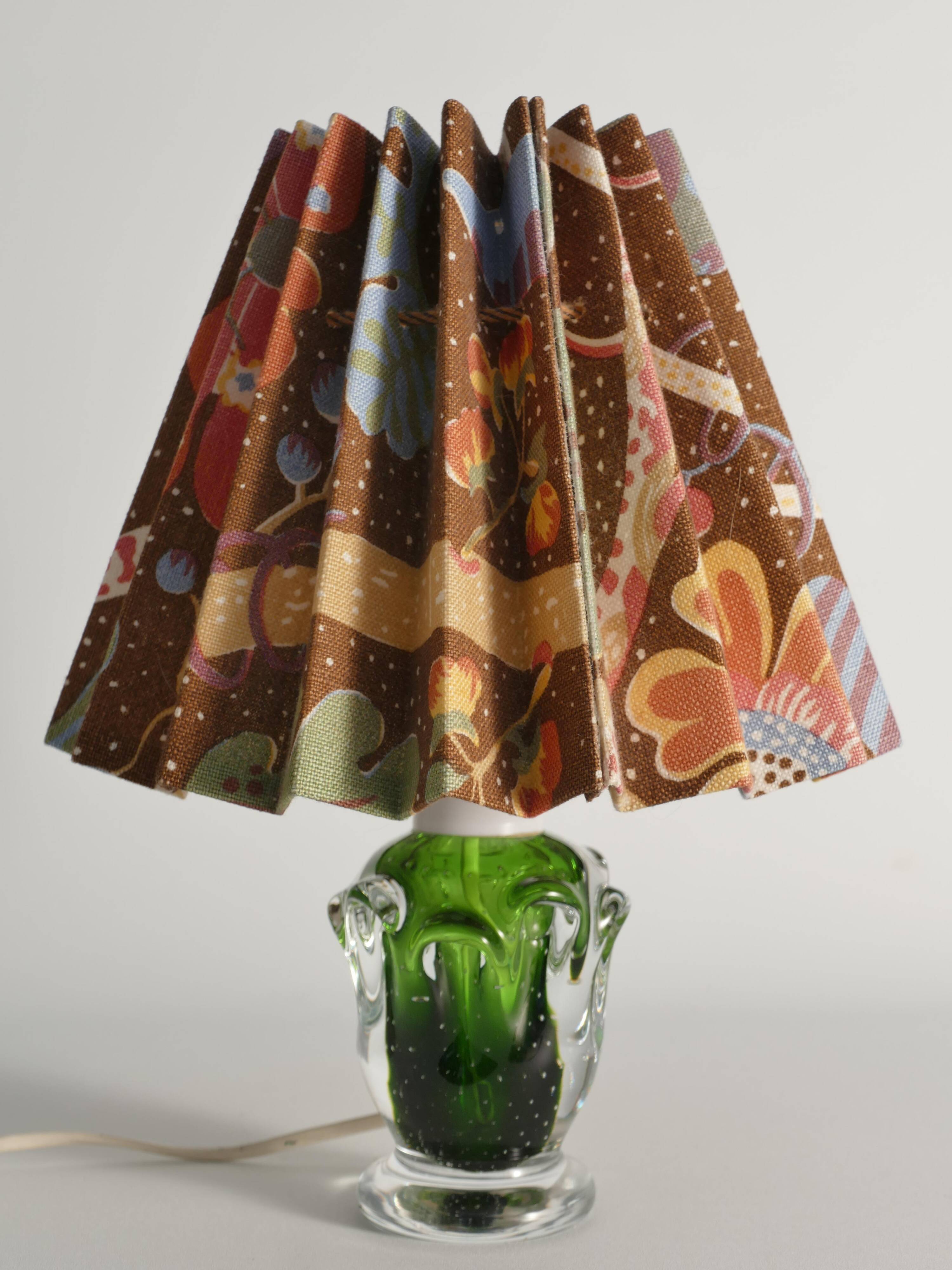 Green Glass Table Lamp Börne Augustsson, Åseda, 1950s