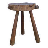 Solid elm tripod stool