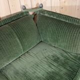 Large Green Velvet Sofa from Maison Jansen
