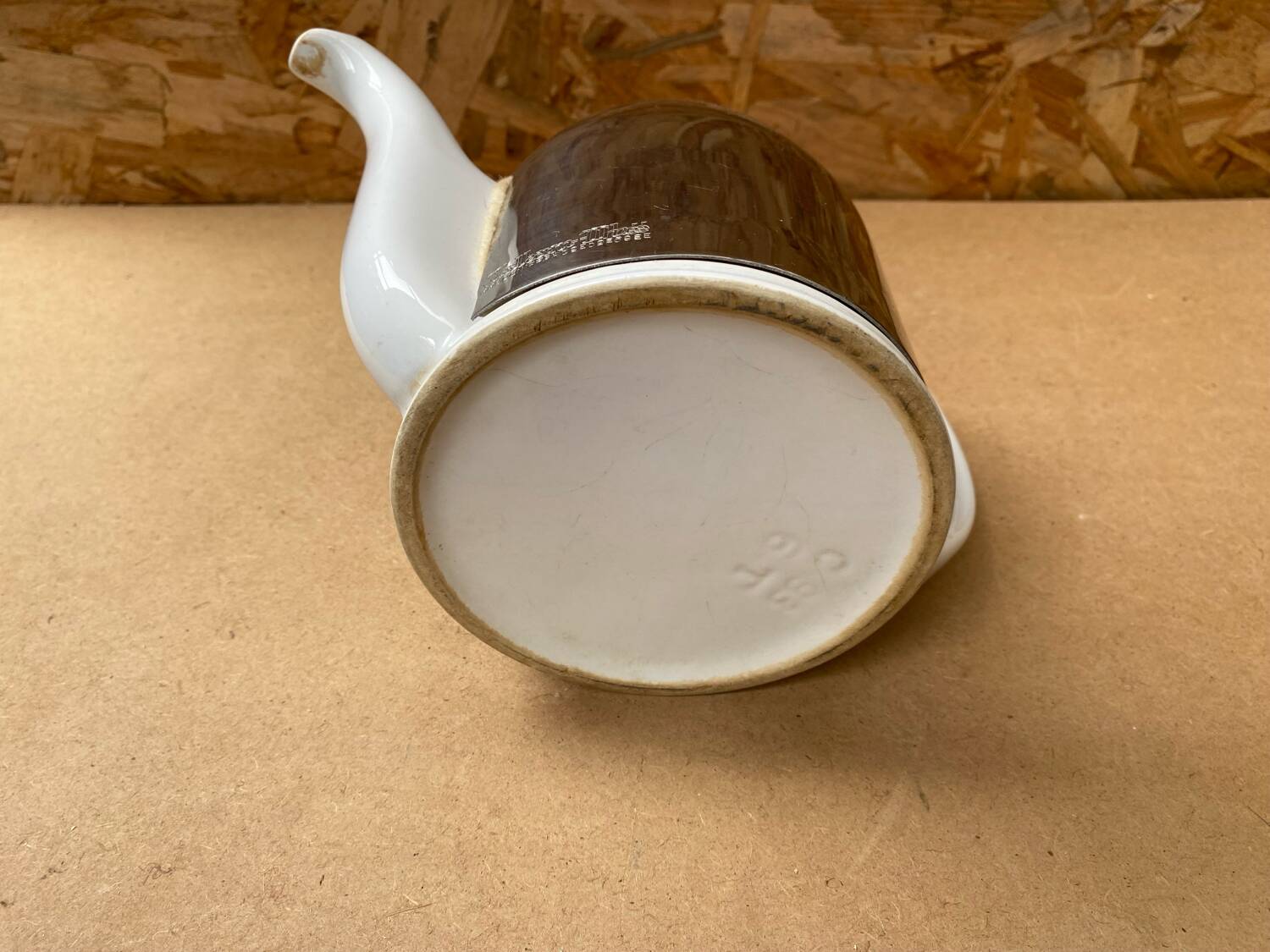 Old teapot salam thé guy degrenne white ceramic + stainless steel vintage