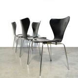 Set of 4 butterfly chairs 3107 by Arne Jacobsen for Fritz Hansen, 1976 Denmark